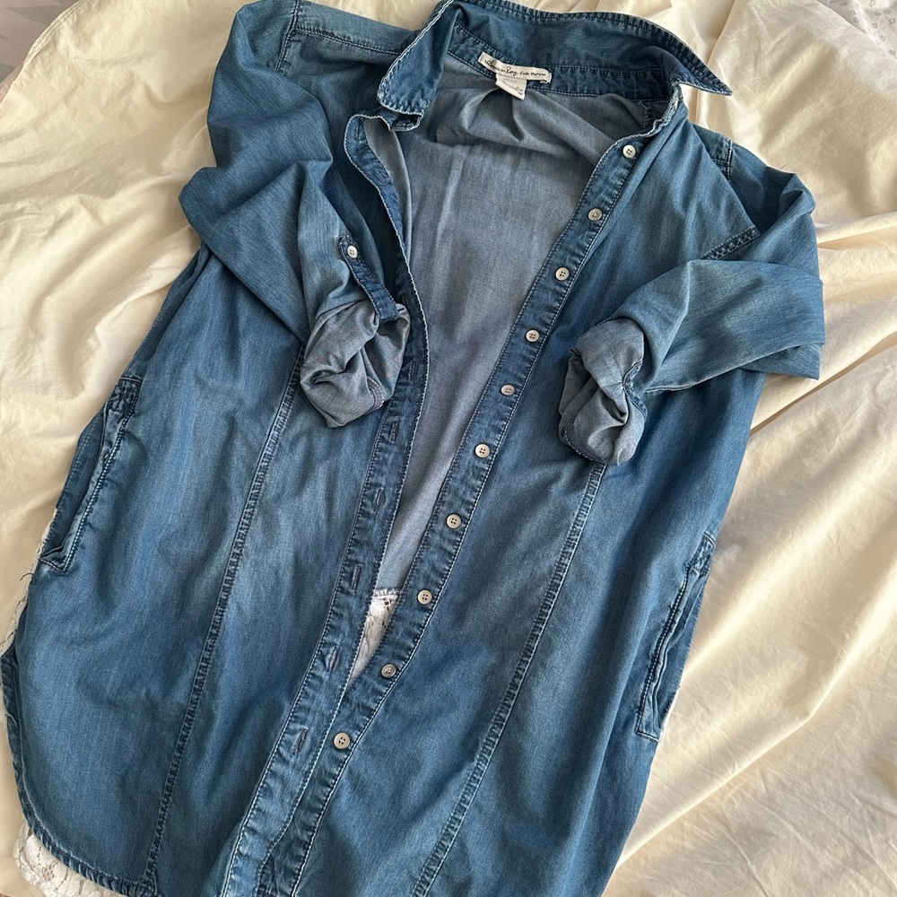 American Rag Light Denim Button Down Top/Jacket - Picture 2 of 3